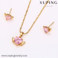 62587-Xuping Artificial Wedding Jewelry Woman Jewelry Set with 18K Gold Plated